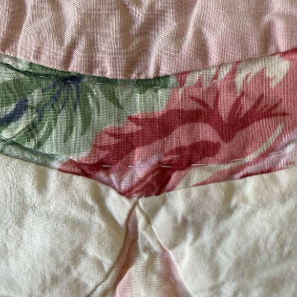 Vintage Arch Qults Partchwork Quilt 88x82” Cotton Pink Green Cottagecore Country - Picture 7 of 11